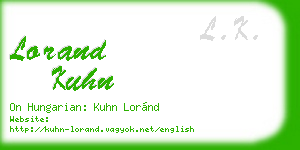 lorand kuhn business card